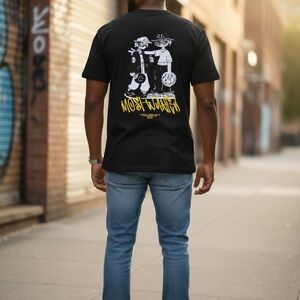 Men's Black Graphic Tee with Bold Design